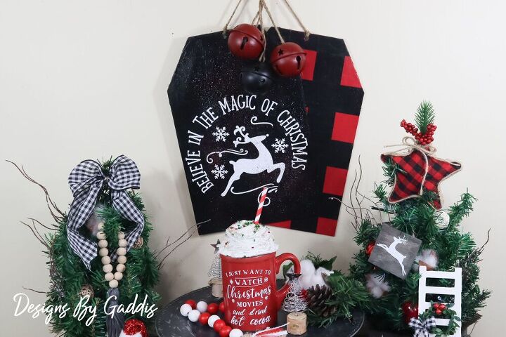 how to make large christmas tags using dollar tree items