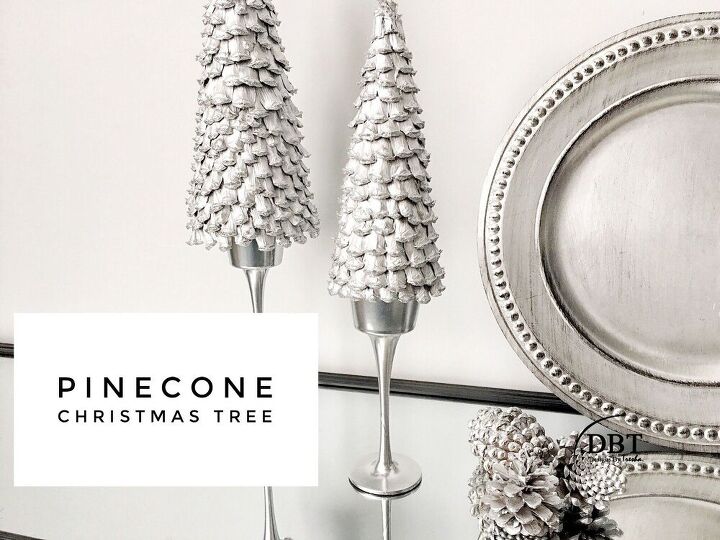 s 15 winter topiaries that will seriously impress your neighbors, Create an elegant mini Christmas tree from pinecone scales