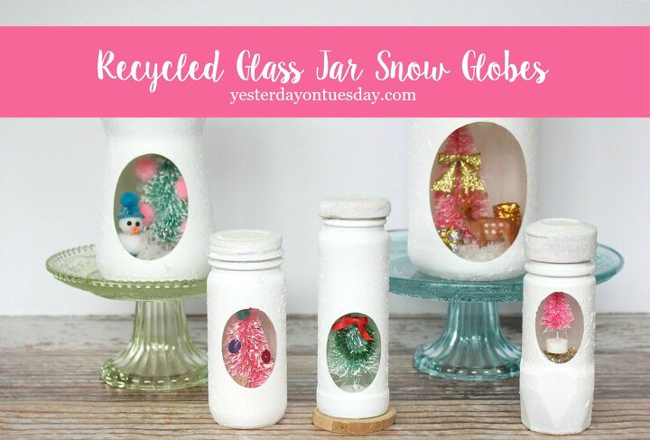 15 globos de neve diy que fazem uma decorao e um presente adorvel, Globos de neve de potes reciclados
