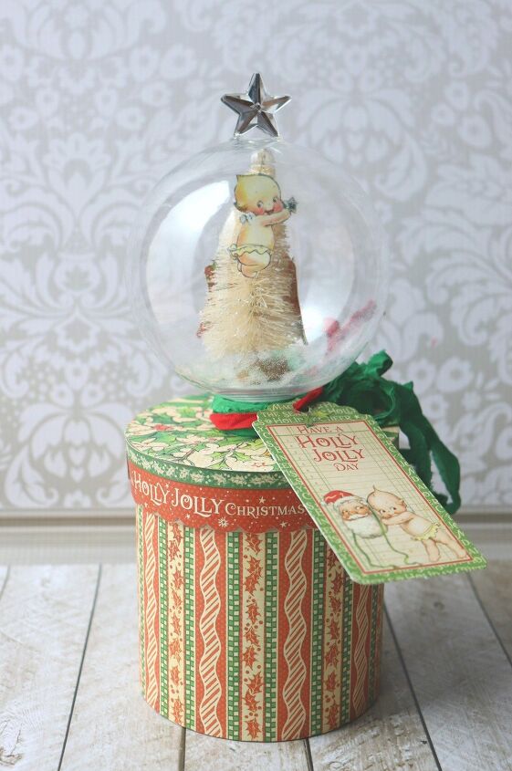 15 globos de neve diy que fazem uma decorao e um presente adorvel, Caixa de presente de globo de neve para os feriados