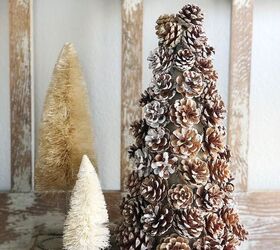 s 15 alternative christmas trees you need to see before december, Add natural texture to your decor with a mini pinecone Christmas tree