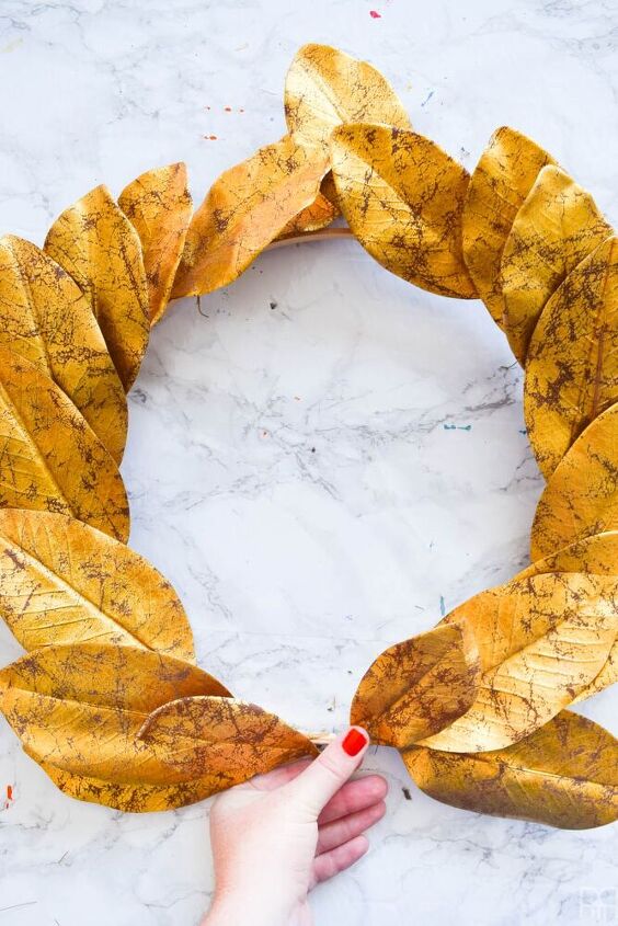 gold leaf magnolia wreath