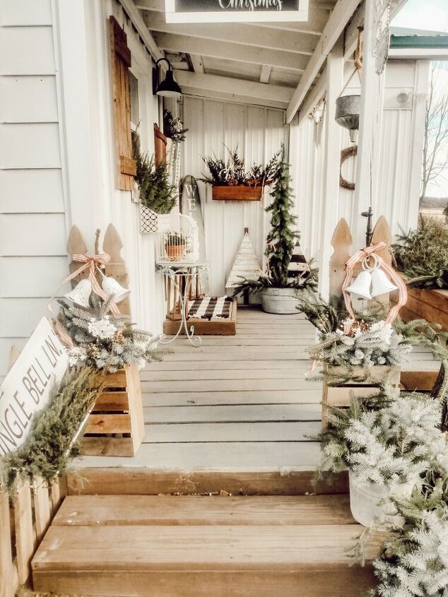 reclaimed fence and wood christmas planters