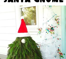 15 adorable gnomes for every corner of your home, Add Christmas cheer to your porch with a pine tree Santa gnome