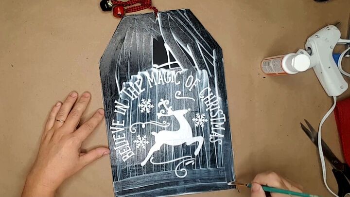 how to make large christmas tags using dollar tree items