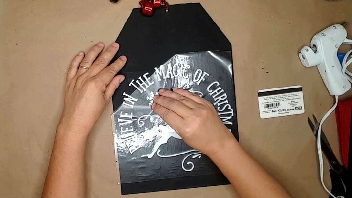 how to make large christmas tags using dollar tree items