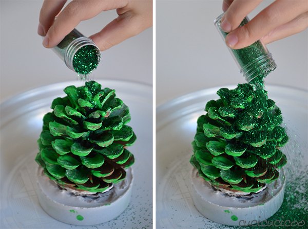 christmas trees from pine cones