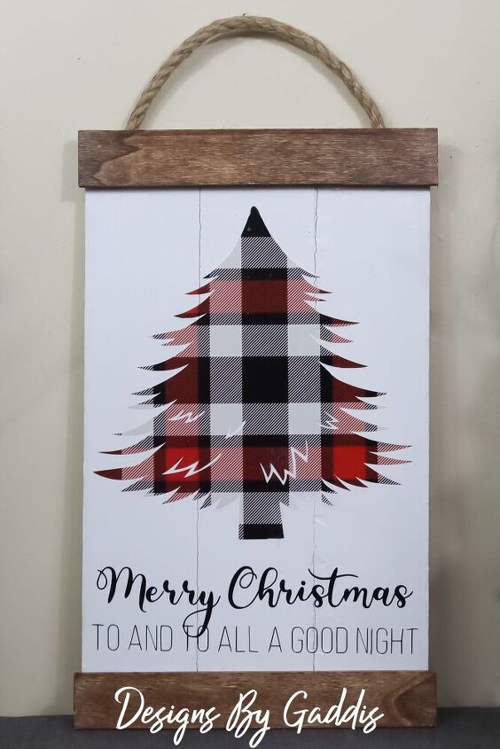 how to make a buffalo check christmas tree wood sign