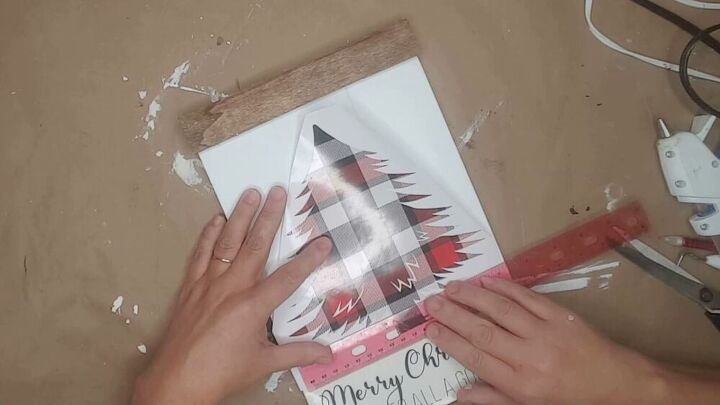 how to make a buffalo check christmas tree wood sign
