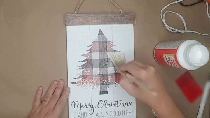 how to make a buffalo check christmas tree wood sign