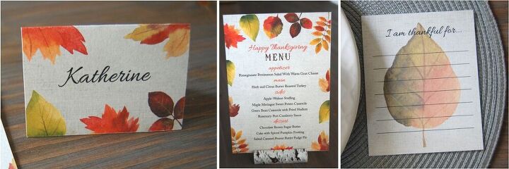 thanksgiving diy table menus name cards banners editable pdf