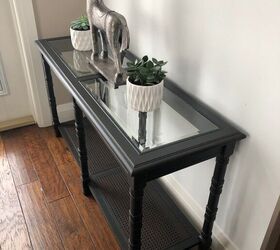 weathered charcoal grey sofa table
