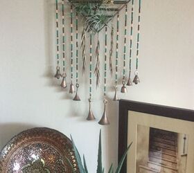 10 beautiful diy bells that will make your holiday home magical, Add whimsy to your walls with a bead and bell wall hanging