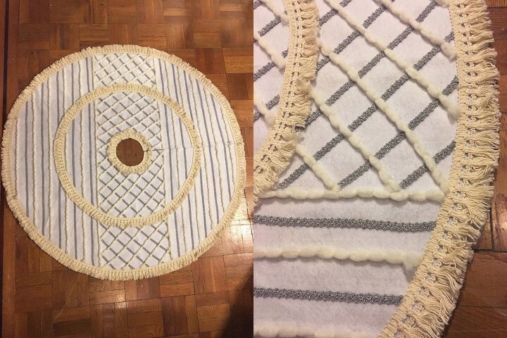 20 tree collars and skirts you re going to love this year, DIY a unique tree skirt inspired by a Moroccan wedding blanket