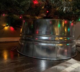 20 tree collars and skirts you re going to love this year, Transform a metal tub into a tree collar in 5 minutes flat