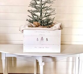 20 tree collars and skirts you re going to love this year, Get trendy with a shiplap Christmas tree box