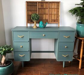 s get ready to fall in love with these 15 furniture makeovers, Upgrade an MCM desk with milk paint