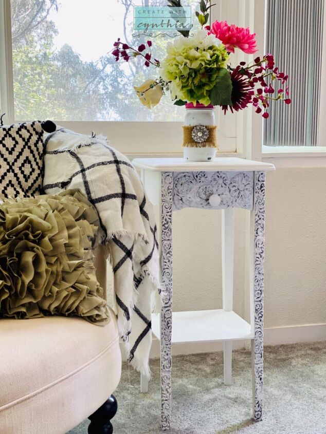 s get ready to fall in love with these 15 furniture makeovers, Give style and texture to your furniture with floral appliques