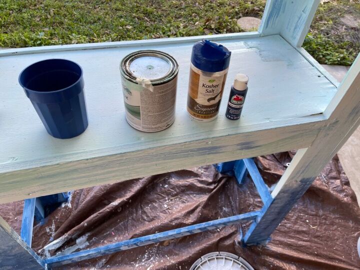 rabbit hutch to salt painted coastal cabinet, Adding color