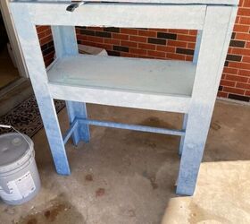 rabbit hutch to salt painted coastal cabinet, Working up the legs