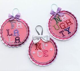18 crazy cool things you can make using placemats, Turn plastic woven placemats into retro cross stitch ornaments