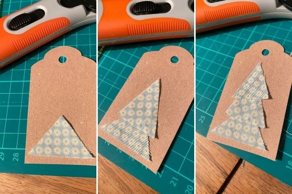 tags de natal caseiras de papelo e retalhos de tecido