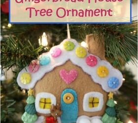 cute felt and button gingerbread house ornament
