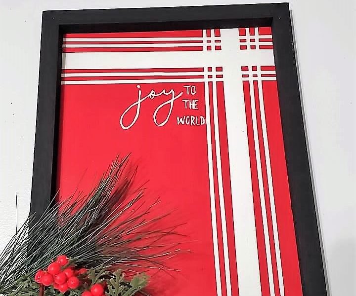 s 16 farmhouse holiday decor ideas that ll make you swoon, Send a Christmas message with this budget friendly canvas art