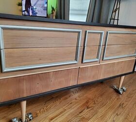 mid century modern dresser getting a makeover, Drawers all sanded down