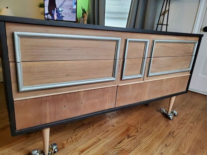 mid century modern dresser getting a makeover, Drawers all sanded down