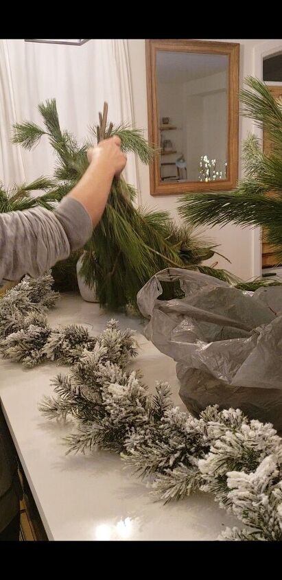 do this to your faux garland and tip to keep your real ones fresh, Pine bunches