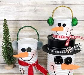 how to make recycled tin can snowmen for christmas