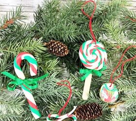 Adornos de caramelo de arcilla polimérica para Navidad