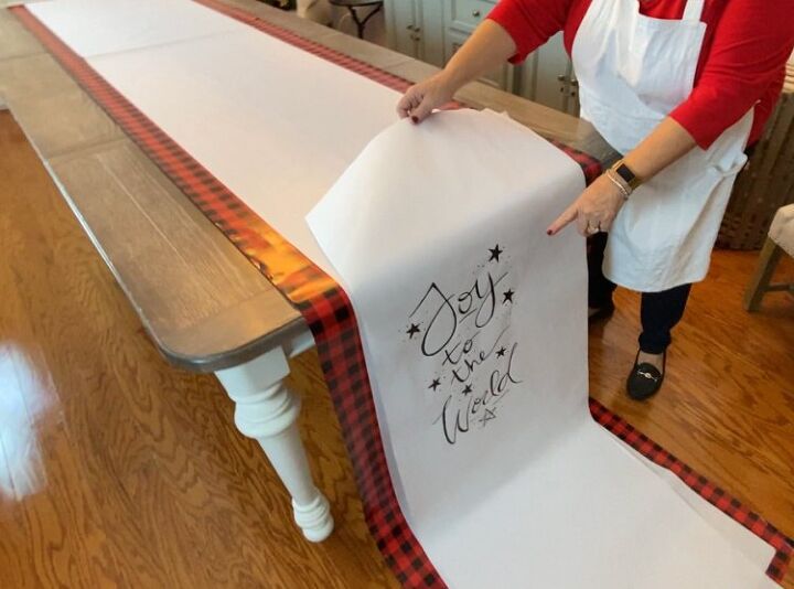 use wrapping paper for a table runner