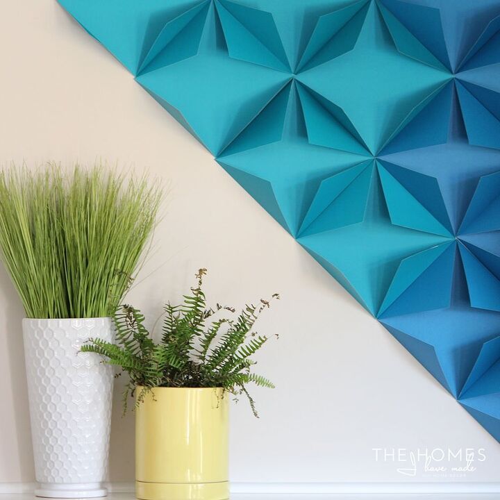 s 15 clever beautiful ways to fill an empty wall, Add stunning 3D texture to your walls with colored paper and tape