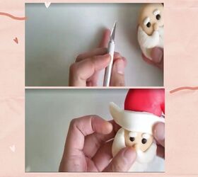 santa claus ornament made from airdry clay
