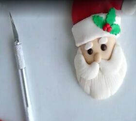 santa claus ornament made from airdry clay