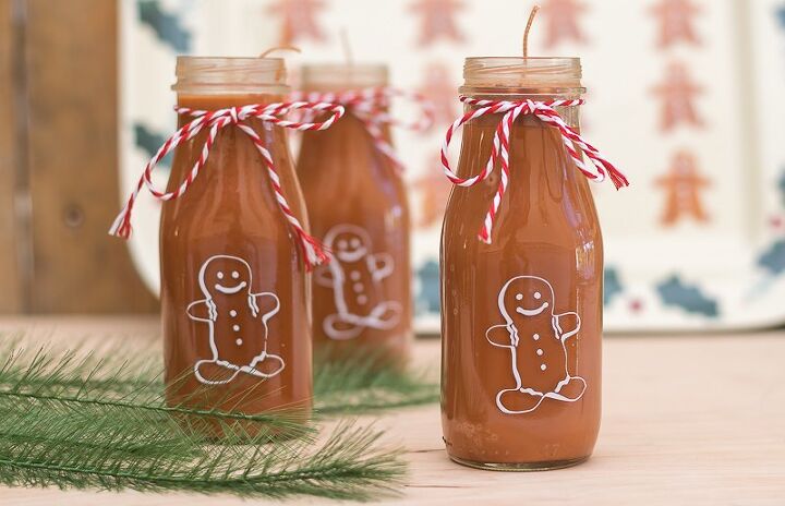20 sweet stocking stuffers your friends and family will adore, Upcycle Starbucks Frappuccino bottles into gingerbread man candles