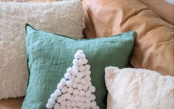 Funda de almohada navideña con pompones