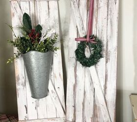 s 10 farmhouse christmas decorating ideas to make this weekend, Create beautiful farmhouse shutter decor from