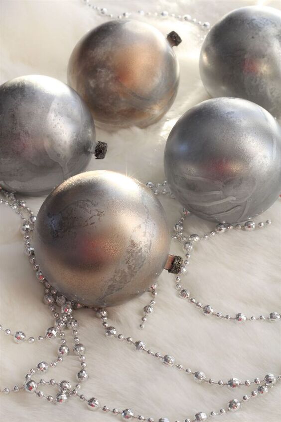dollar store diy faux mercury glass ornaments
