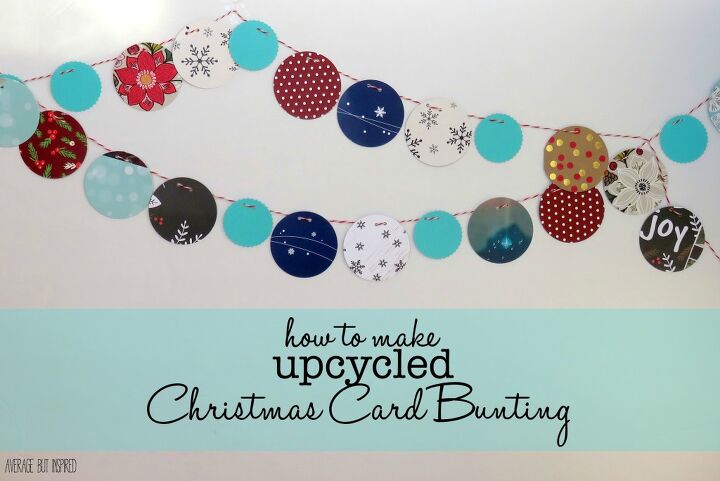 11 dulces maneras de reutilizar viejas tarjetas de navidad, Convierte tus tarjetas de Navidad en un festivo bander n de invierno