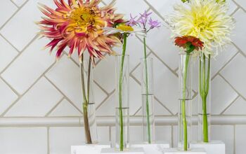 Test Tube Vases With Faux Marble Bases