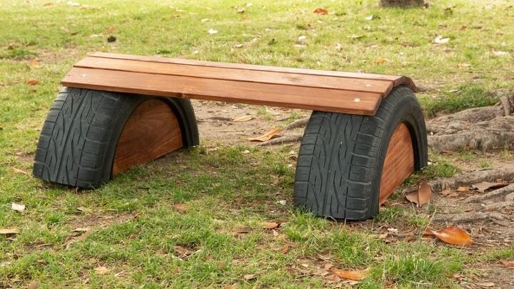 how to make a garden bench out of a tire