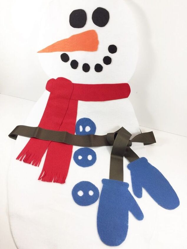 avental de boneco de neve para crianas sem costura