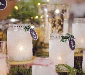 15 fun ways to use empty jars this season, Get that gorgeous seasonal glow with frosted candle jars