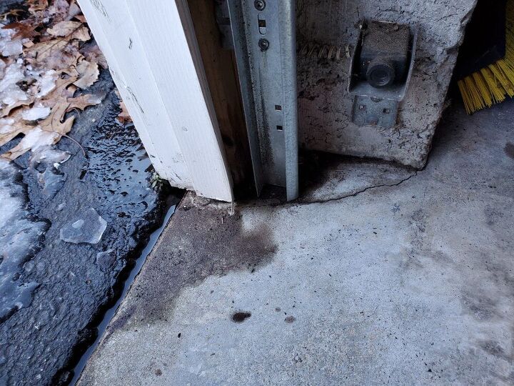 cracks in garage floor near door worry