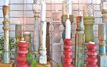 Repurposed Furniture Leg Candlesticks With Sheet Metal Shades DIY