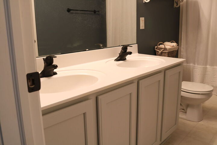 how to paint the bathroom vanity with a paint sprayer