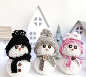 Simpática manualidad de muñeco de nieve para tu decoración navideña DIY